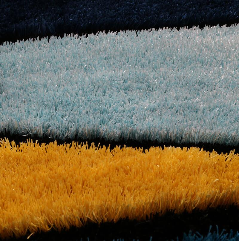 Aria Yellow and Blue Shag Area Rug