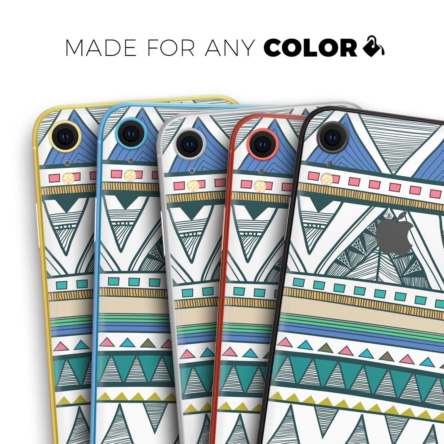 Abstract Blue and Green Triangle Aztec - Skin-Kit for the Apple iPhone
