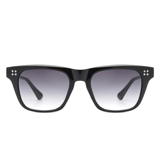 Shimmer - Classic Square Tinted Flat Top Horn-Rimmed Sunglasses