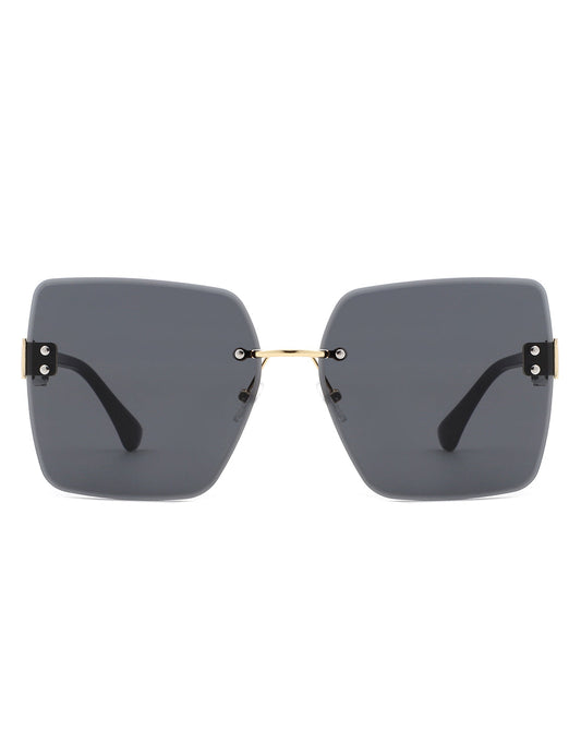 Kaelys - Women's Oversized Rimless Sunglasses