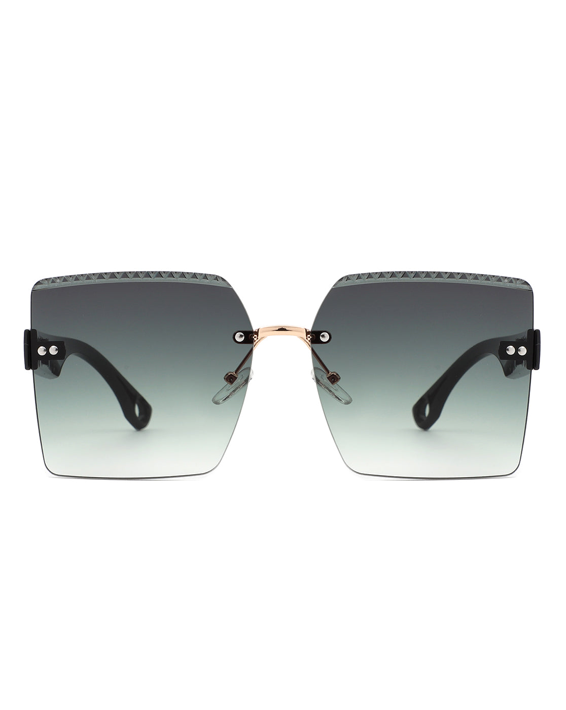 Zephyr - Oversized Tinted Curved Lens Square Fashion Sunglasses