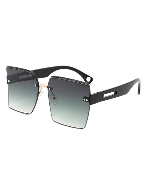 Zephyr - Oversized Tinted Curved Lens Square Fashion Sunglasses