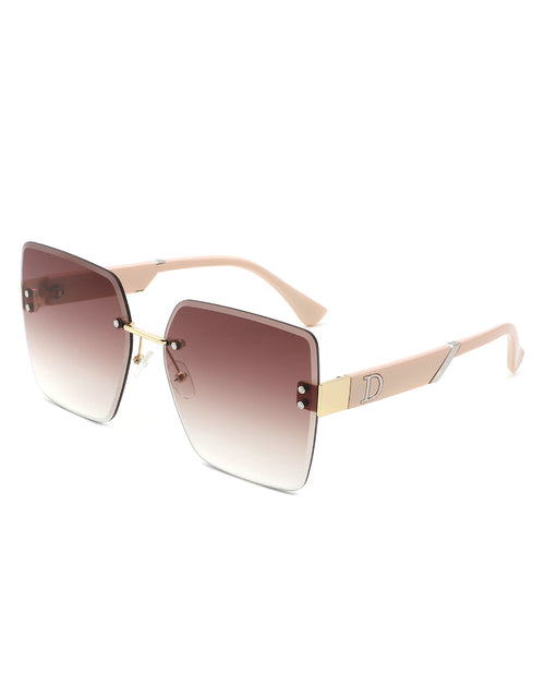 Kaelys - Women's Oversized Rimless Sunglasses