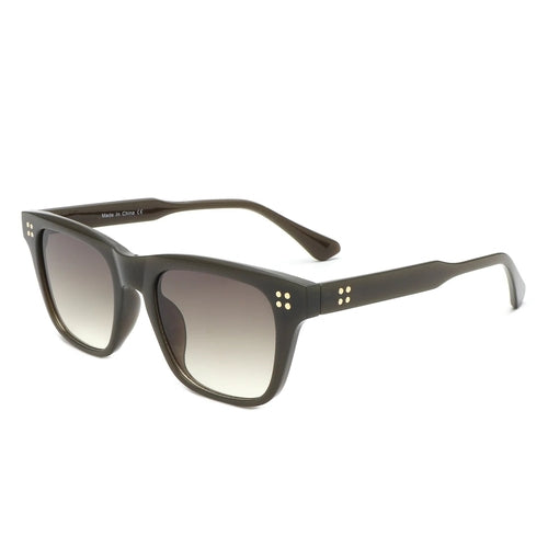 Shimmer - Classic Square Tinted Flat Top Horn-Rimmed Sunglasses