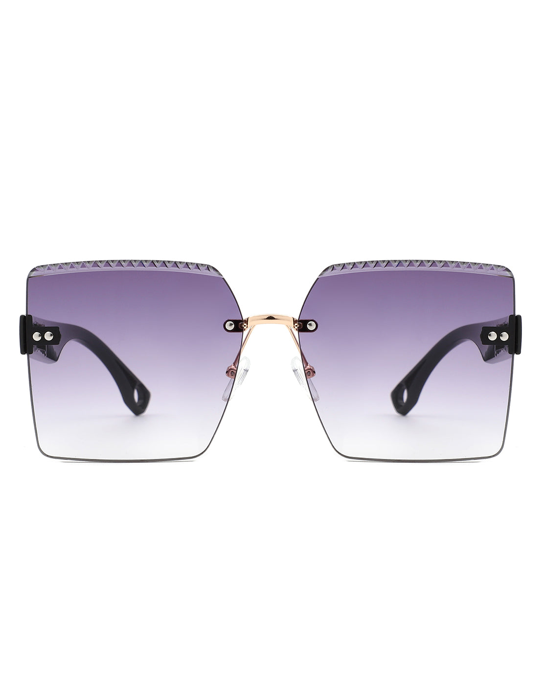 Zephyr - Oversized Tinted Curved Lens Square Fashion Sunglasses