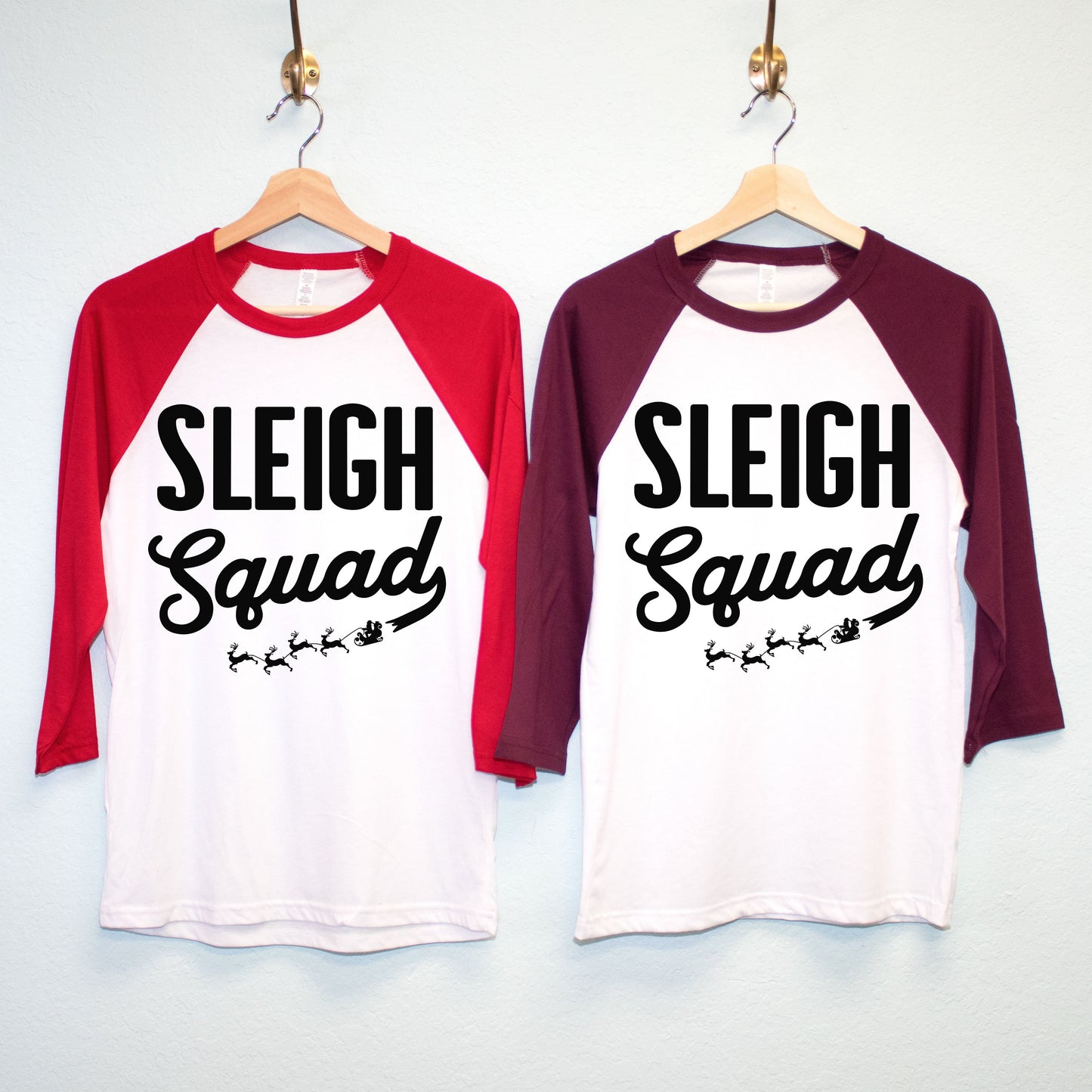 SLEIGH SQUAD CUSTOM Christmas Shirts - Custom Name & Number