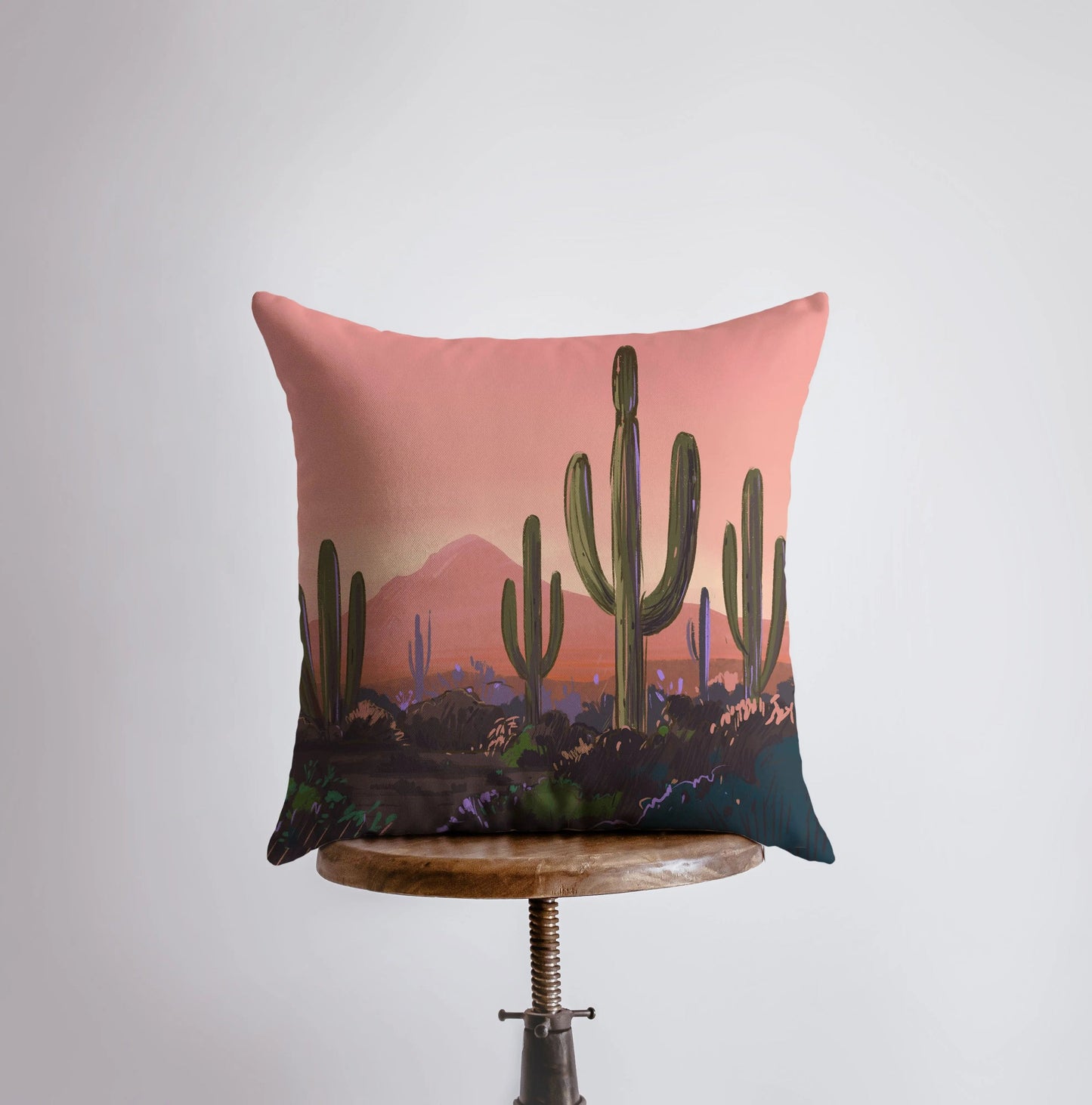 Desert Art | Arizona Yellow Sunrise and Sunset | Desert Cactus |
