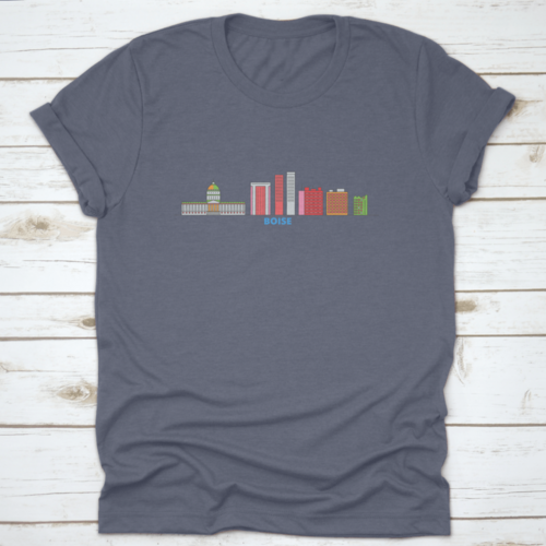 United States, Boise Line Cityscape, Flat Vector. Travel City