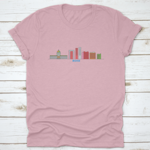 United States, Boise Line Cityscape, Flat Vector. Travel City