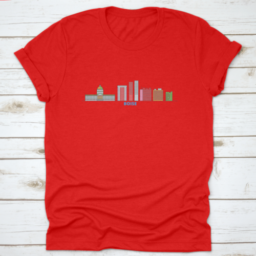 United States, Boise Line Cityscape, Flat Vector. Travel City