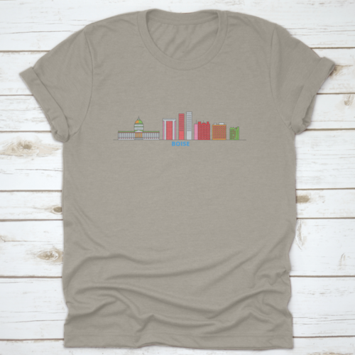 United States, Boise Line Cityscape, Flat Vector. Travel City