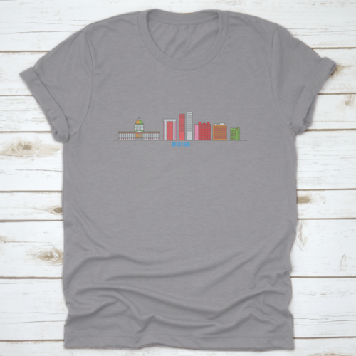 United States, Boise Line Cityscape, Flat Vector. Travel City