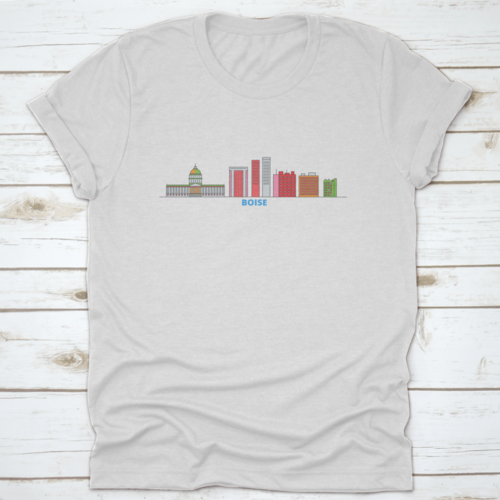 United States, Boise Line Cityscape, Flat Vector. Travel City