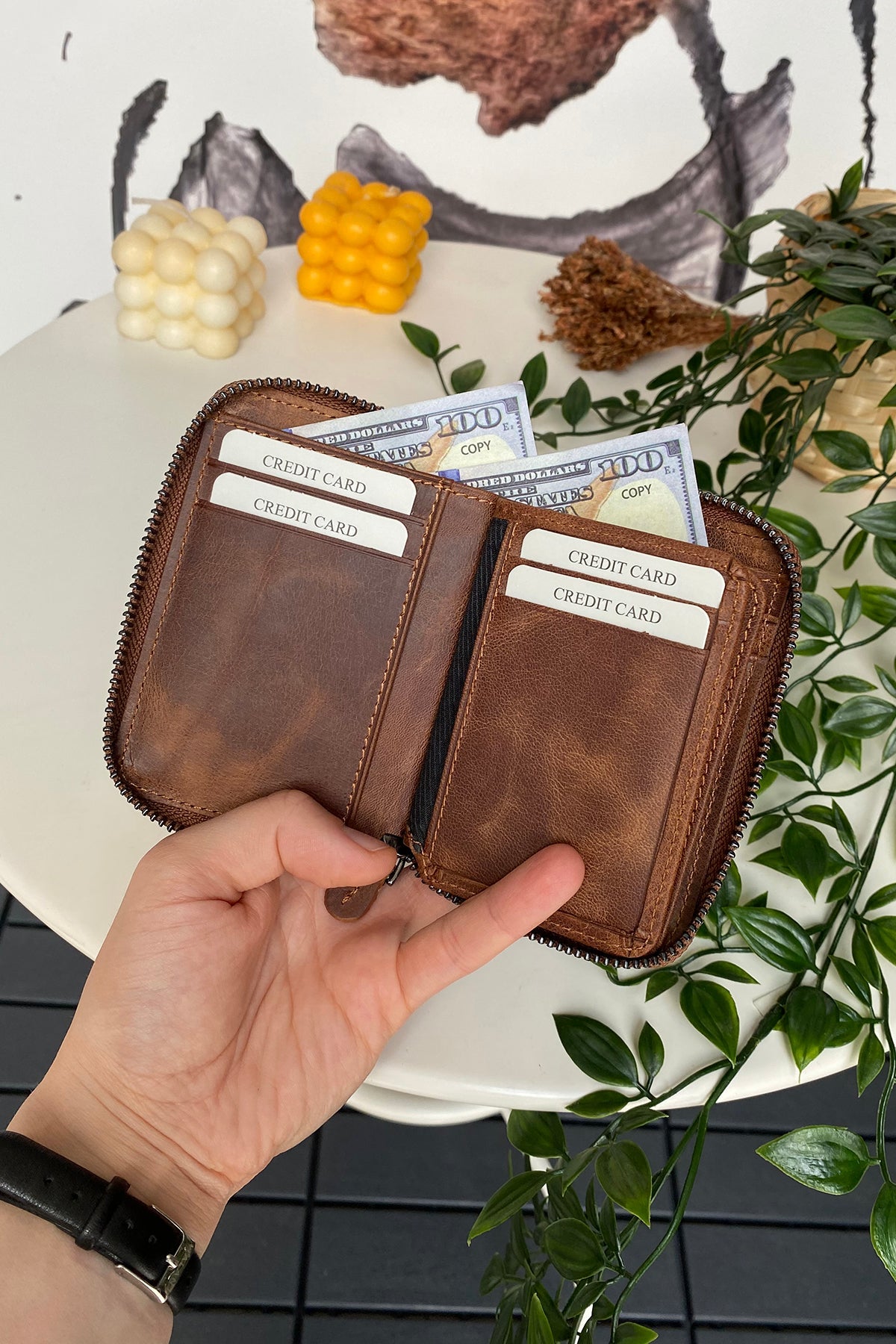 Porto - Genuine Leather Wallet with Zipper Feature