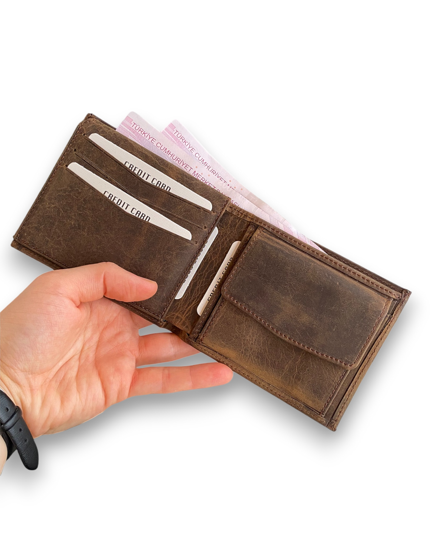 Zendar - Genuine Leather Classic Trifold Men's Wallet