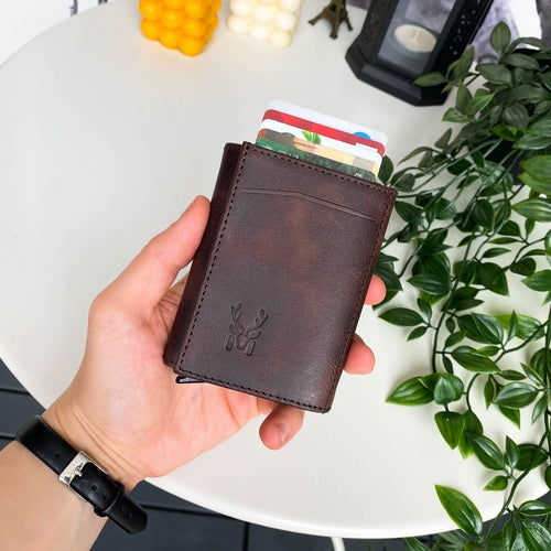 Pescol - Genuine Leather RFID Protection Card Holder/Wallet