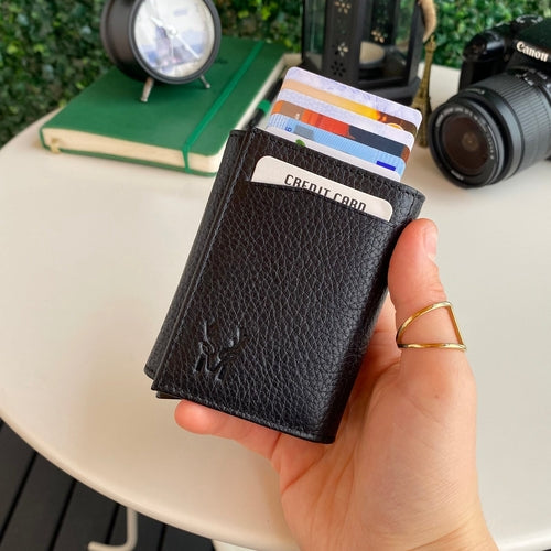 Pescol - Genuine Leather RFID Protection Card Holder/Wallet