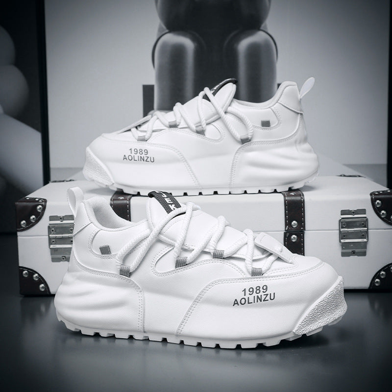 Cross-border plus-size 48 explosive 2025 spring new men's shoes are versatile sports and leisure, and the heightened platform dad shoes are added