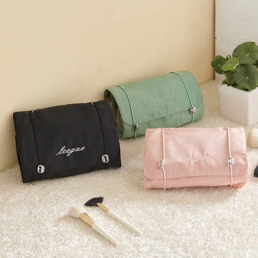 Roller shutter cosmetic bag for women portable partition large capacity cosmetic storage bag high-value travel toiletry bag