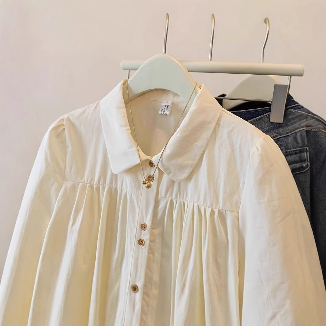 Plus Size Women's French Short Sleeve Shirt Summer 2025mm New Slim Slightly Chubby Flesh Covering Blouse Short