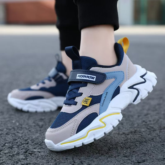 Boys' shoes spring 2025 new mesh breathable medium and large children's soft soles lightweight elementary school running children's sneakers