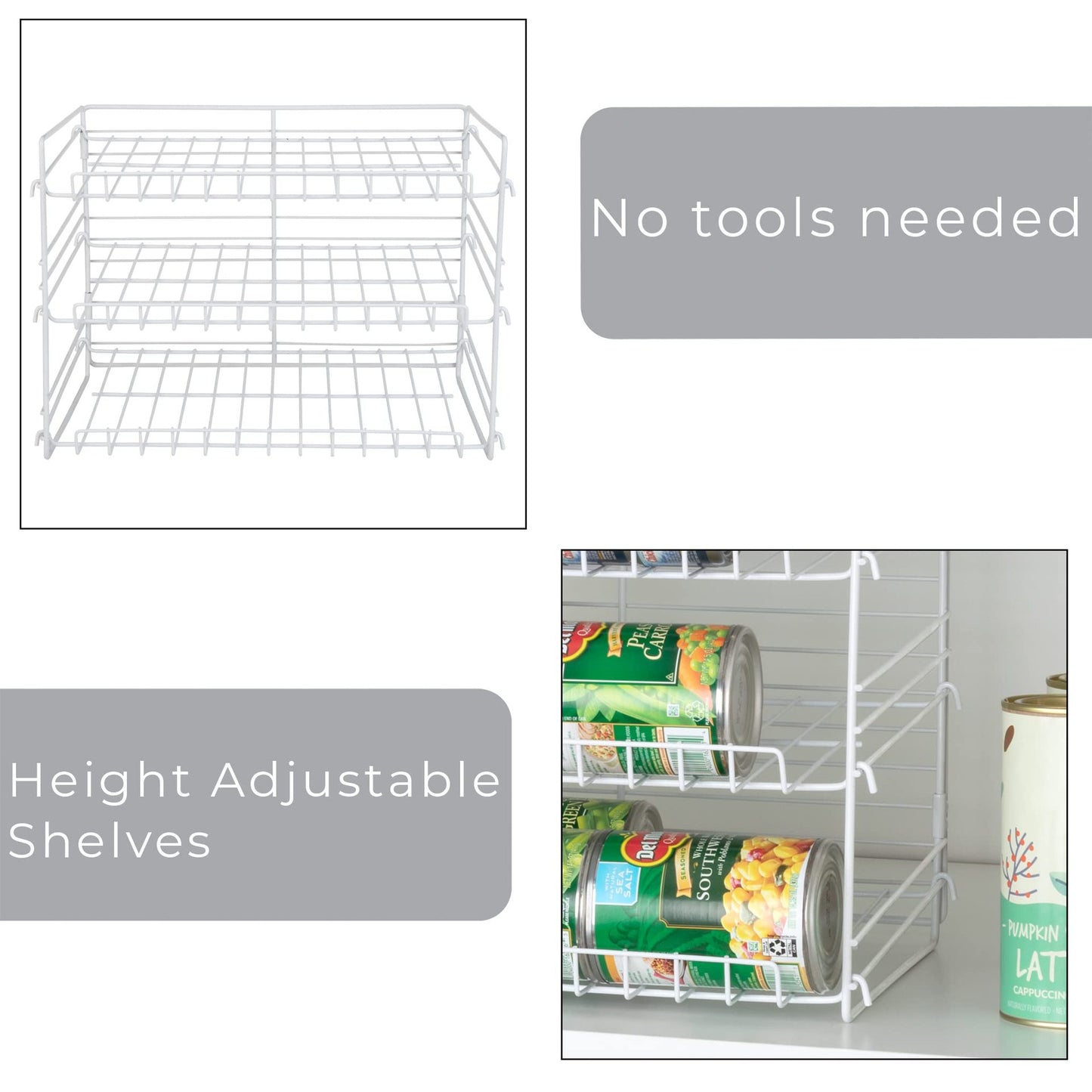 Kitchen utensils foldable can storage shelves, new 3 tier kitchen storage shelves, rolling shelves