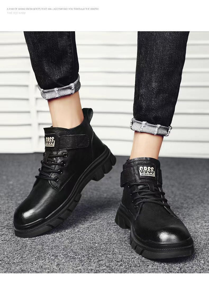 2023 New Winter Hot Martin Boots Men's British Style High-Top Shoes Men's Leather Shoes Men's Shoes Autumn Cargo Shoes