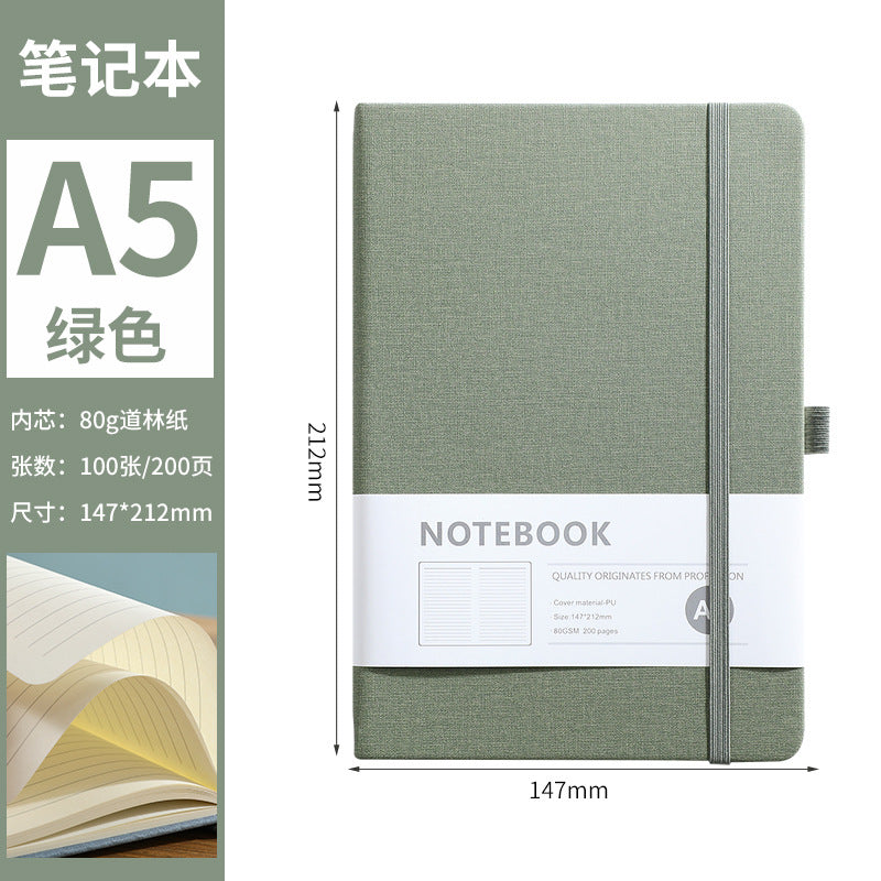 A5 notebook custom elastic with horizontal line office hand ledger simple skin feel leather student diary book with high appearance