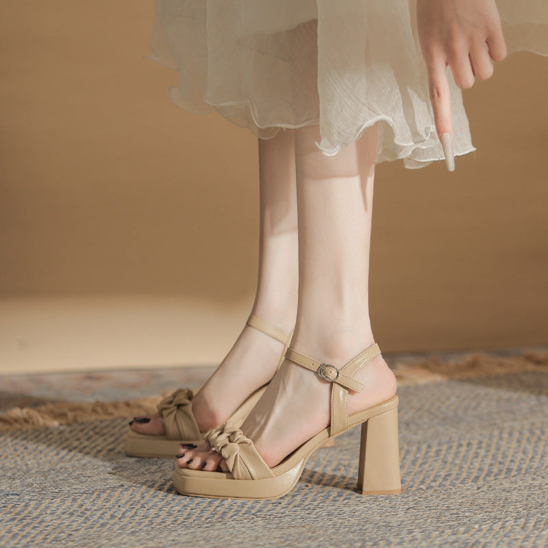 Jin Gang CG8507 platform high heel sandals 2024 new summer block heel fashion block heel slippers for women to wear