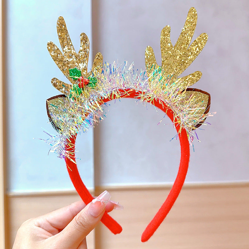 christmas headband girl christmas antler hairpin headpiece holiday decoration gift big bow headband headband headband