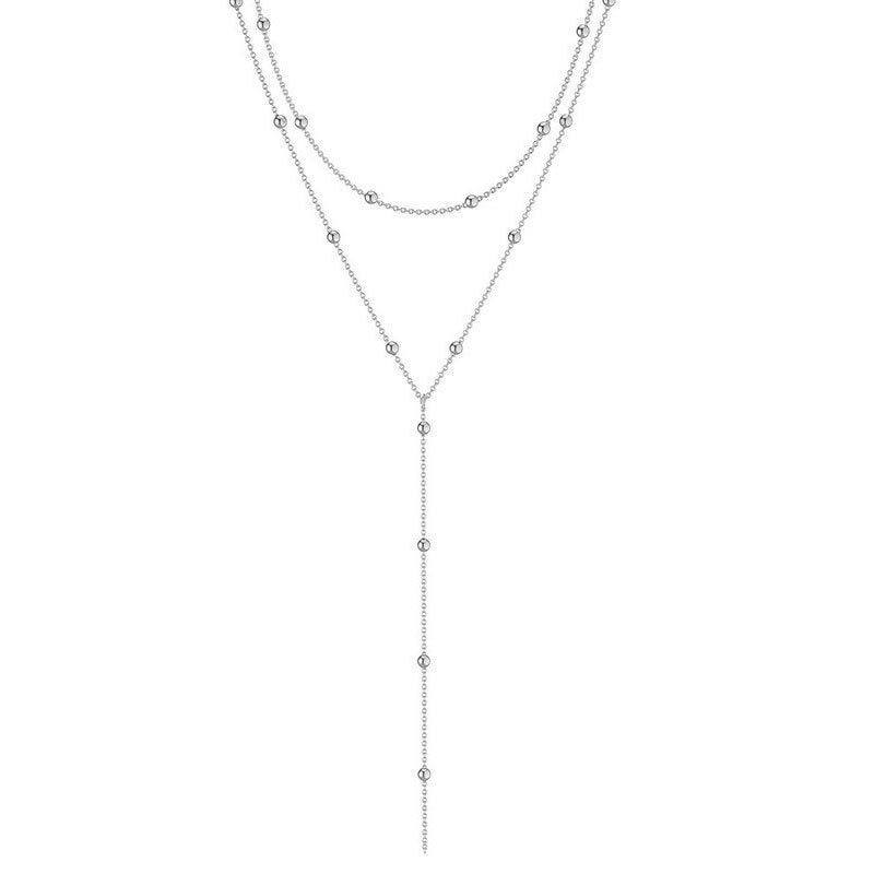 European and American style cross-border fashion accessories, multi-layer necklaces, women's accessories, versatile Y-shaped tassels, niche high-end collarbone chains