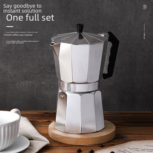 Cross-border e-commerce Mocha coffee pot Italian aluminum octagonal pot coffee cup wholesale