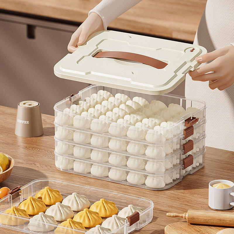Dumpling storage box, refrigerator food-grade quick-frozen kitchen wontons, dumplings, frozen fresh-keeping organizing tray, crisper box