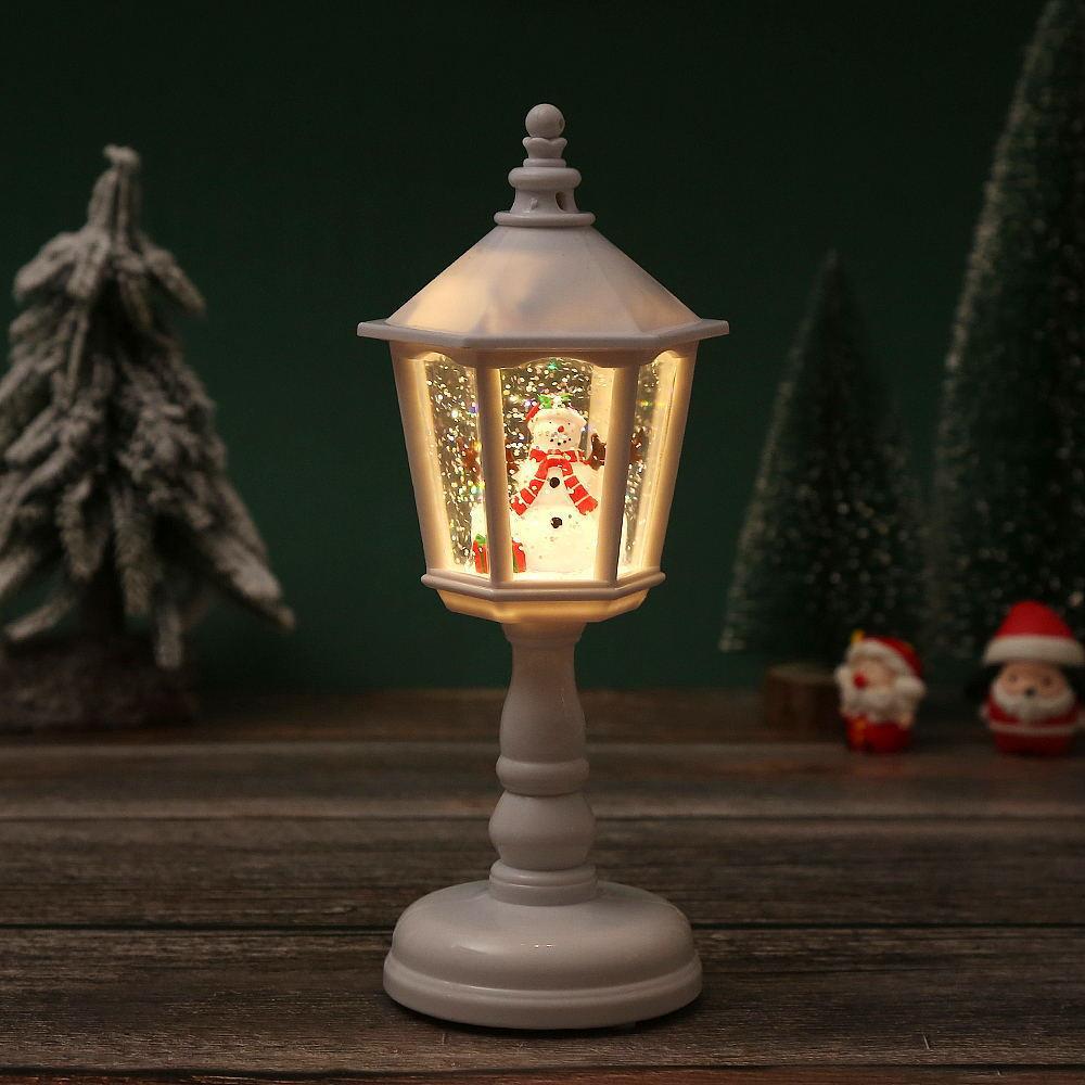 Christmas decorations glowing water filled hexagonal table lamp Christmas ornaments night light creative ornaments Christmas gifts