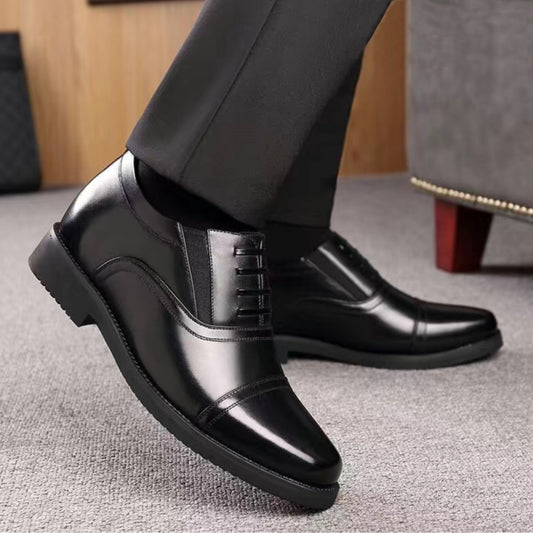 Men's shoes, new business casual leather shoes, three-joint security standard work shoes, black four-season soft-soled soft-faced leather shoes