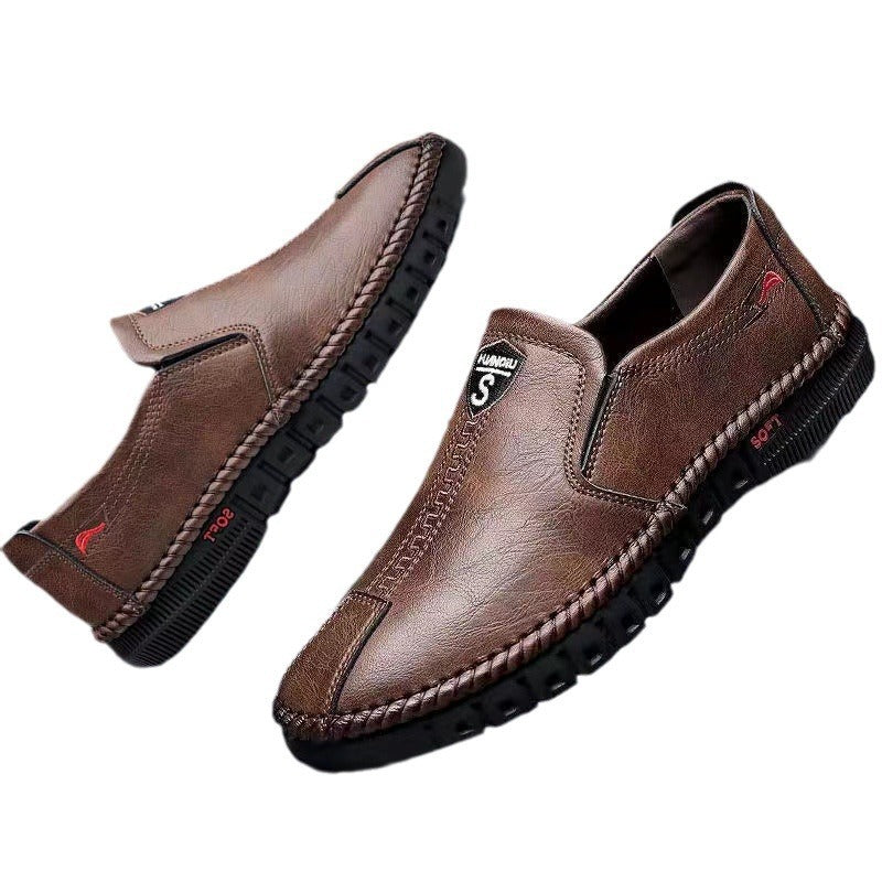 2025 Spring New Leather Shoes Men's Casual Low Heel Business Men's Shoes Fashionable Versatile Trendy Shoes Men's Dad Wholesale