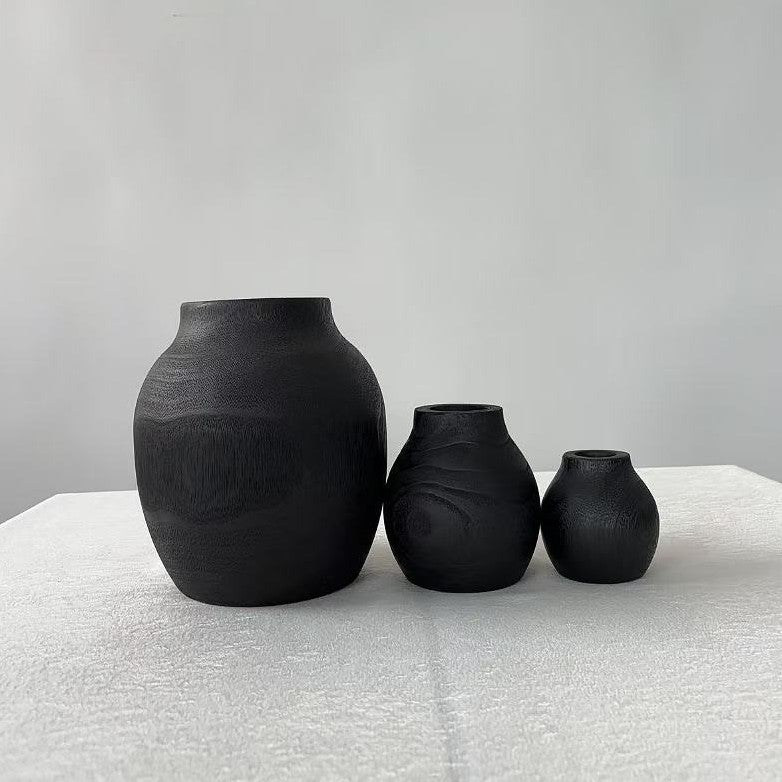 Wooden vase modern simple home flower arrangement creative ornament home accessories vase wood crafts supply