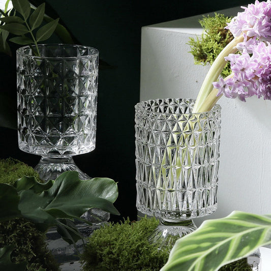 Creative tall transparent vase European vertical bar glass thickened crystal home decoration table ornament glass tube
