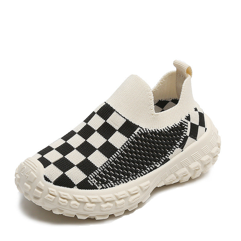 Children's sports shoes spring and autumn 2026 new boys' casual shoes, breathable mesh shoes, soft-soled girls' flying knitted shoes, baby shoes
