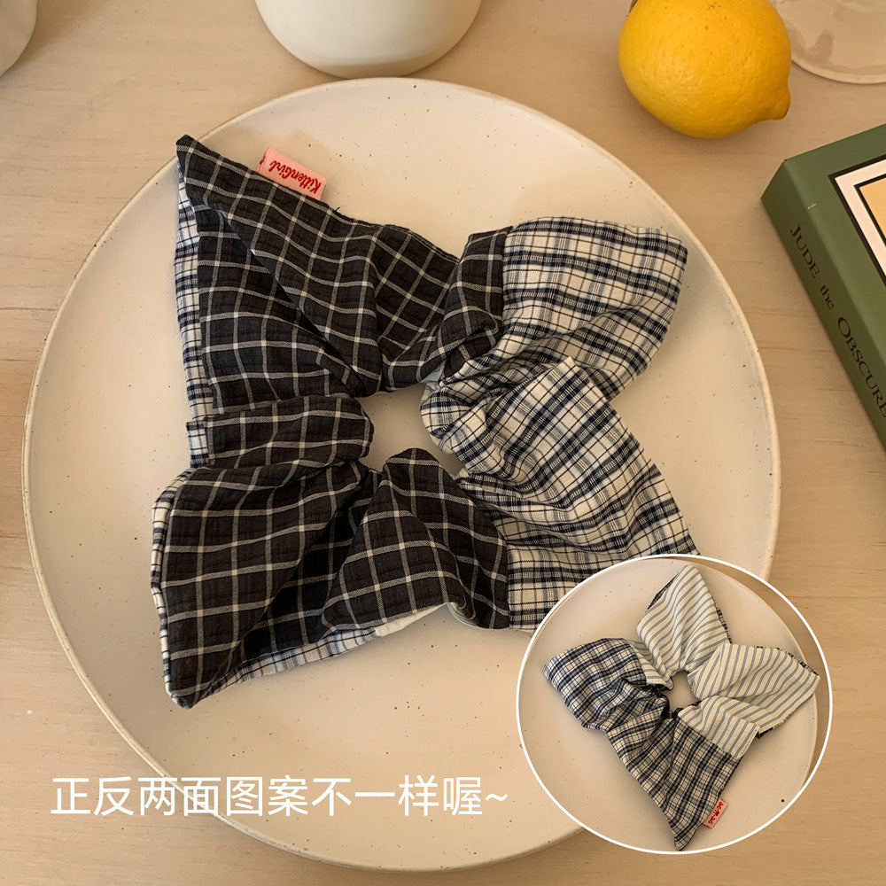 New Chinese blended style square scarf large intestine scrunchie women's large high-end square headband low ponytail hair tie hair accessory