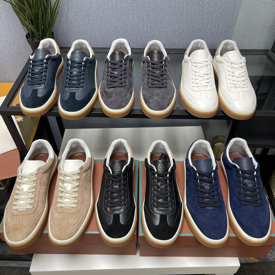 2025 spring and autumn new white shoes, LP men's shoes, casual sneakers, color-blocking German training shoes, flat single shoes, couple models