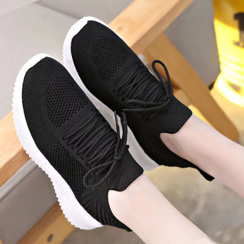 2025 Spring/Summer Fashion: Athleisure, Breathable and Lightweight, Korean Shoes, Trendy Coconut Shoes, Flying Woven Mesh Women's Shoes