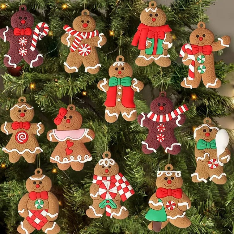 Cross-border hot sale classic Christmas gingerbread man pendant, Christmas decorations, Christmas tree pendants, spot wholesale