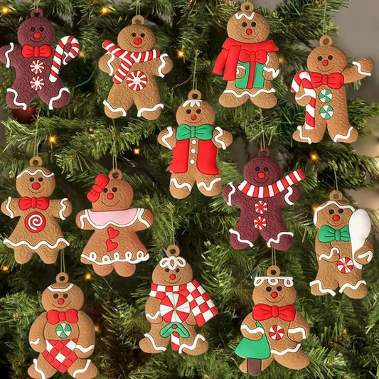 Cross-border hot sale classic Christmas gingerbread man pendant, Christmas decorations, Christmas tree pendants, spot wholesale