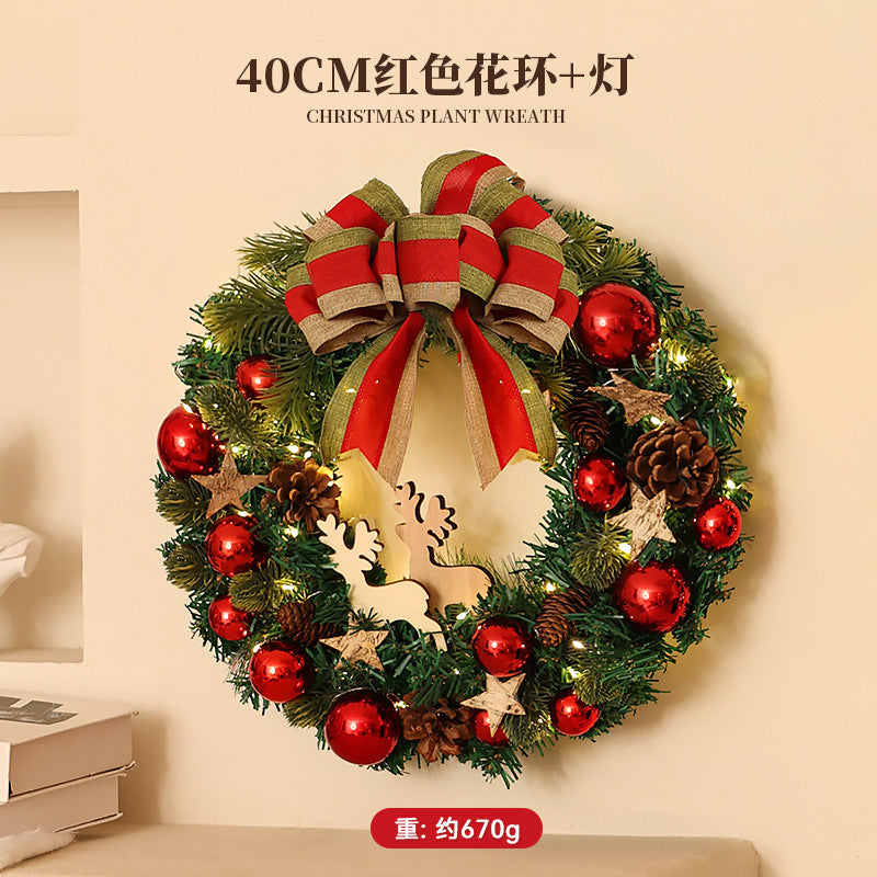 Christmas Christmas decoration wall luminous Christmas tree Christmas ornament pendant pine cone rattan pendant