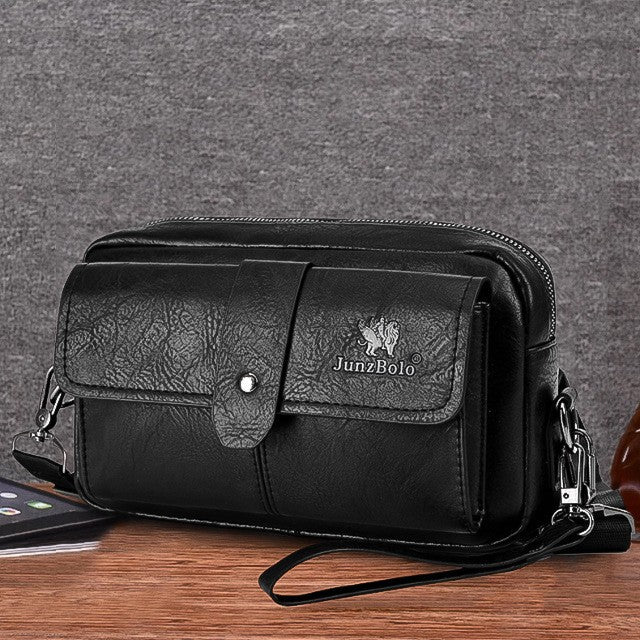 Men's clutch bag, clamp men's bag, business grip bag, large capacity casual crossbody bag, street trend shoulder bag