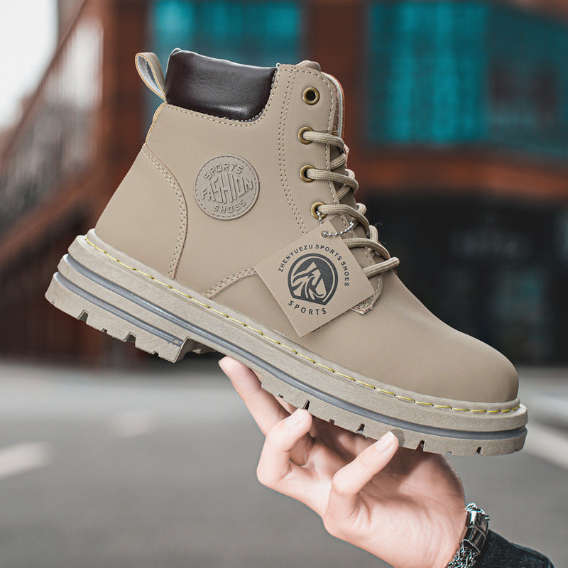 European Station Martin Boots Men's 2024 Autumn New British Style Yellow Boots Soft Leather Soft Sole Retro Boots Cargo Boots