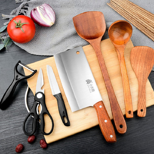 Yangjiang Kitchen Knife Cutting Board Household Kitchen Knife Set 2-in-1 Full Slicing Knife Cutting Board Complementary Food Kitchenware Combination