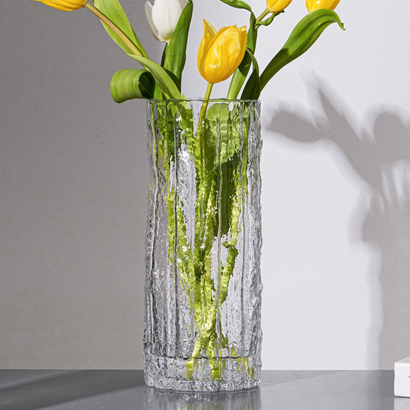ins style Internet celebrity frozen vase glacier vase glass transparent flower arrangement rose flower living room table ornament bottle