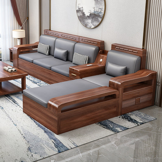 Walnut modern sofa